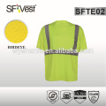 Sicherheits-T-Shirts Bau-Sicherheits-Kleidung reflektierende T-Shirts Hallo Vis Arbeit Hemd V-Ausschnitt hohe Sichtbarkeit T-Shirt